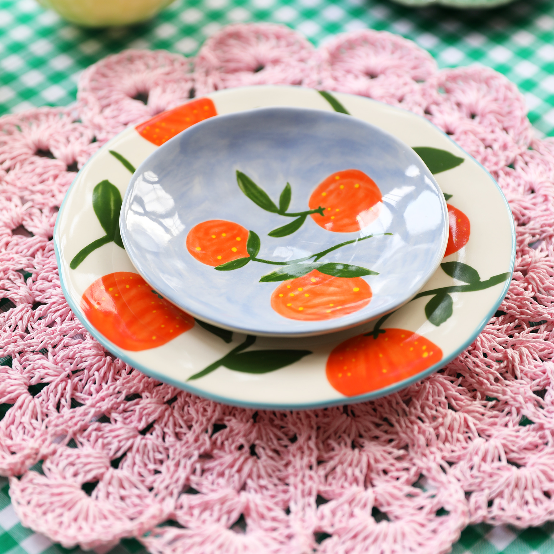 Plate orange twig set of 4 - &k Amsterdam
